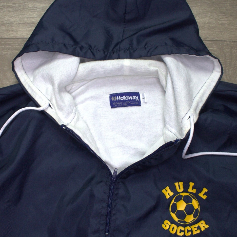 VTG Holloway Windbreaker Jacket Hoodie Hull Soccer 90s Large eBay