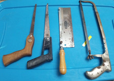 Vintage Hand Saws Wood metal & plastic Handle...