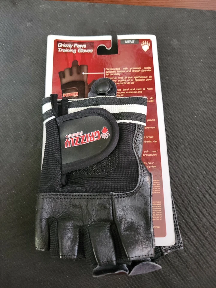 Grizzly Fitness Paws Leather Weight Training / Lifting Gloves (Blk) Crossfit XS Foto 3 de 4