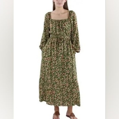 Lost + Wander Down to Earth Floral Dress Olive Floral SZ Large