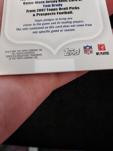 2007 Tom Brady Topps DPP Upperclassmen Class of '00 Game Worn Jersey Patch UC-TB - Picture 3 of 5