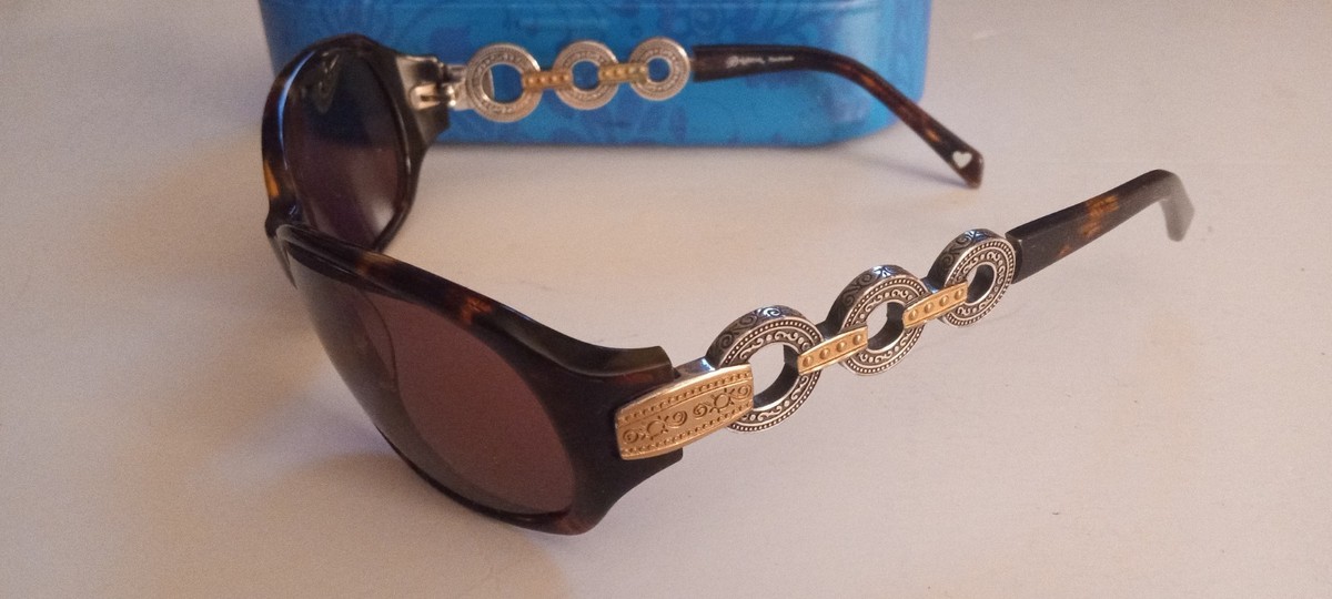 Brighton Central Park Tortoise Sunglasses Ornate Metal Link Temples A11267 Brown Brighton Sunglasses Frame Only Central Park Tortoise B-shape  main image 4