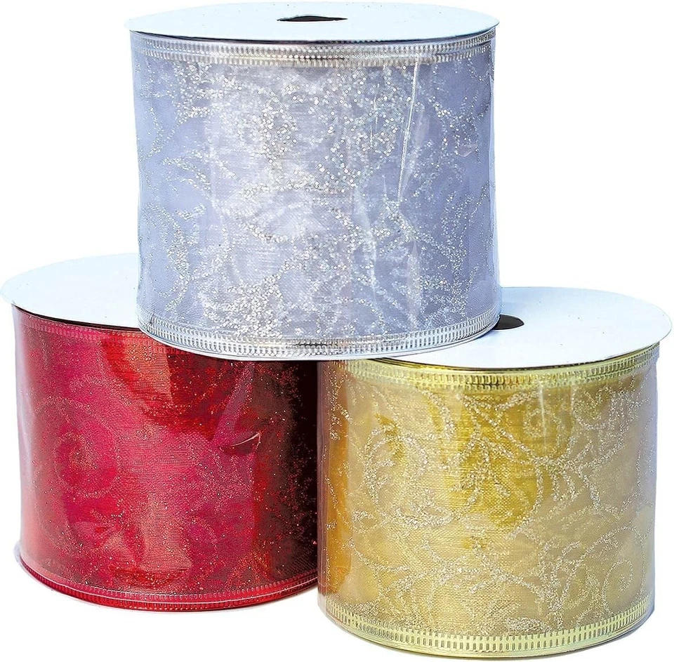 Organza Wired Ribbon 2.5" Wide 30 Yards Perfect for Gift Wrapping, Bows, Crafts - Image 3 of 4