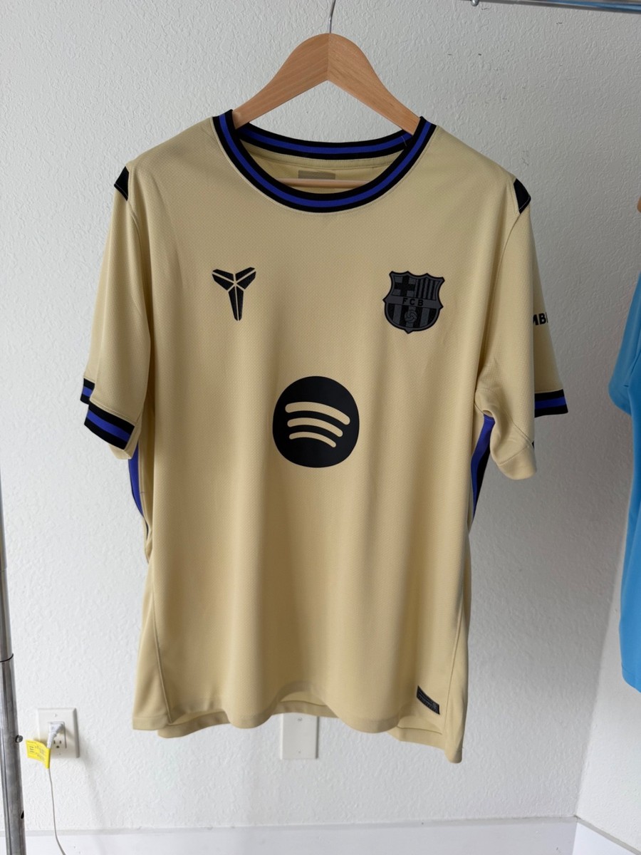 FC Barcelona 2025/26 Away Jersey Nike Dri-FIT Gold Beige Spotify