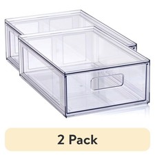Clear Glossy Plastic Pull-Out Closet Drawers, Small and Adult Size, 2-Pack