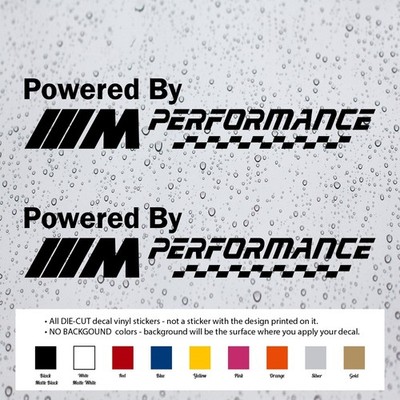Pair Powered By Performance Decal Sticker for BMW Car Sports Racing
