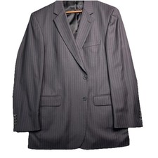 Jos A Bank Gordon Sport Coat 44 Long Signature Collection Brown Pin Stripe Wool