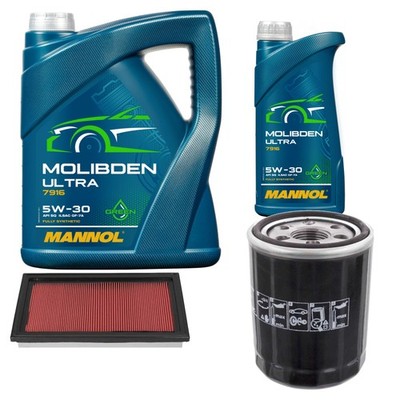 FEBI Inspektionspaket 6L MANNOL Molibden Ultra 5W-30 für Nissan Maxima/Maxima