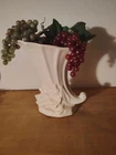 vintage McCoy cornucopia magnolia vase in a white or ivory glaze