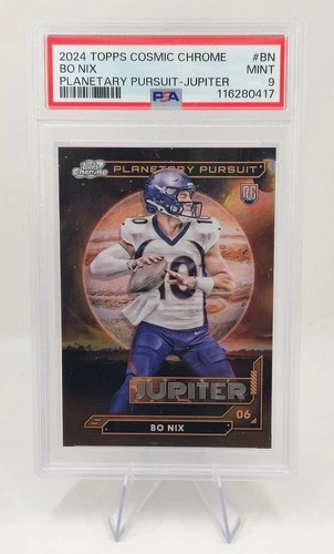 2024 Topps Cosmic Chrome Bo Nix Planetary Pursuit Jupiter PSA 9 Broncos QB RC 🔥
