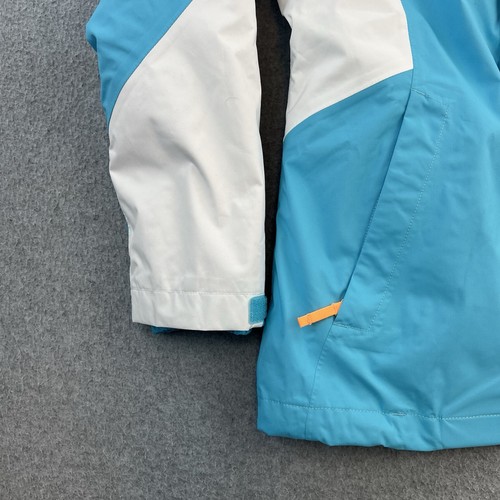 The North Face Jacket Girls Medium Blue White Full Zip Hooded Snow Rain Youth - Picture 11 of 15