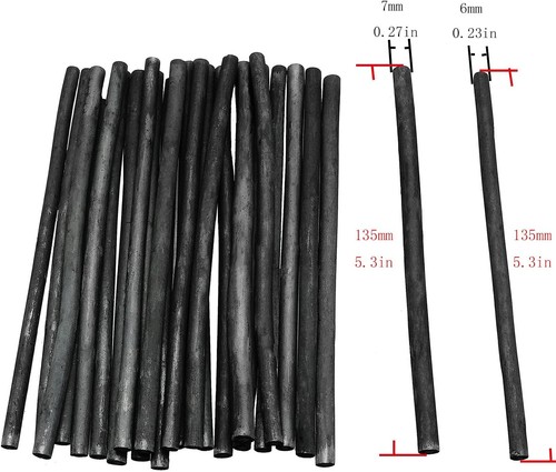 Charcoal Sticks 25PCS 5-7mm Dia Black Vine Willow 25 Count (Pack of 1), - Picture 2 of 4