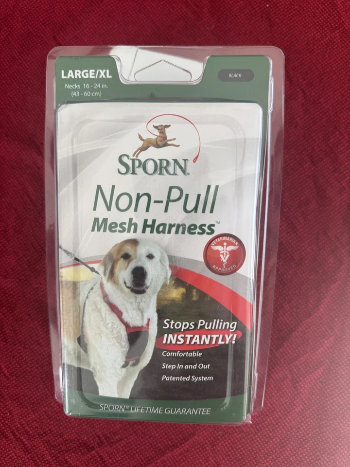 NWT Sporn Non Pulling Mesh Harness Large Necks 16-24 In (43-60cm) In Color BLACK - Image 3 of 4