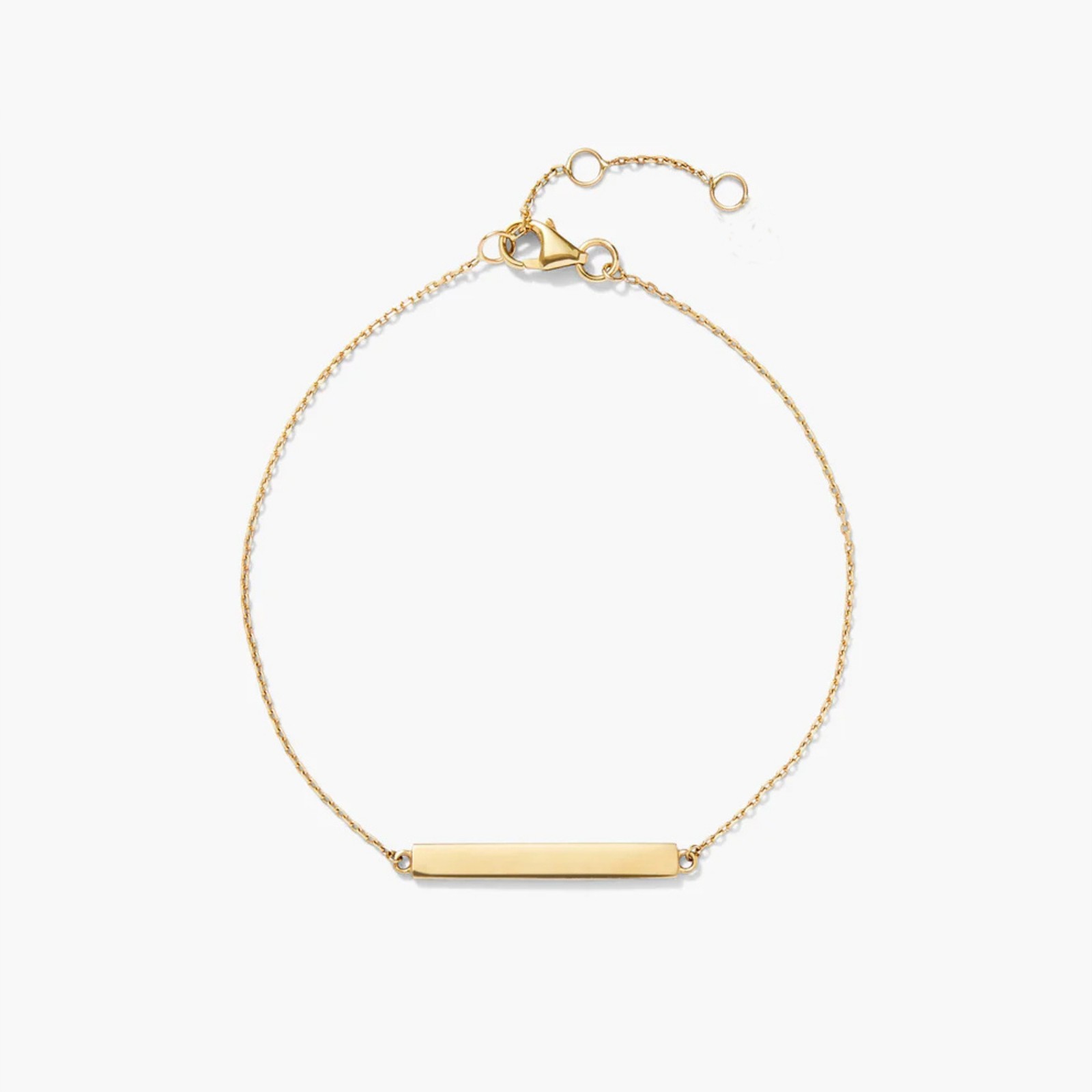 9k Gold Bar Charm Bracelet Handmade Jewelry Fine Gift Women