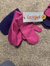  2 Toddler Mittens 3 Pack Cat  Jack Pink Magenta Purple 2T-5T Gloves. NWT.