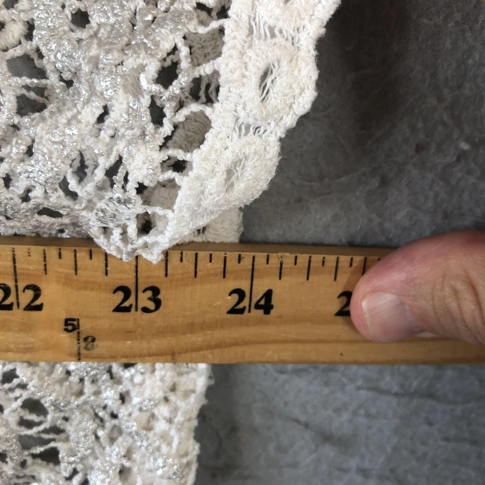 Moneda 1804 Crochet Top Mujer Mediano Blanco Transparente Boho Festival Playa Cubrimiento Foto 3 de 4