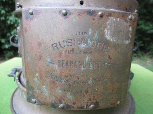 ANTIQUE 1905 BRASS AMERICAN RUSHMORE LENS MIRROR SEARCHLIGHT BODY