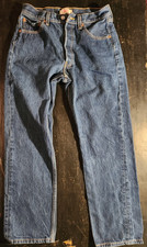 Levi's Original 501 Jeans Mens 30x31 Blue Dark Wash Straight Leg Button Fly
