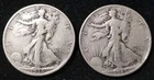 1936 S And 1945 Walking Liberty Half Dollars 90% Silver