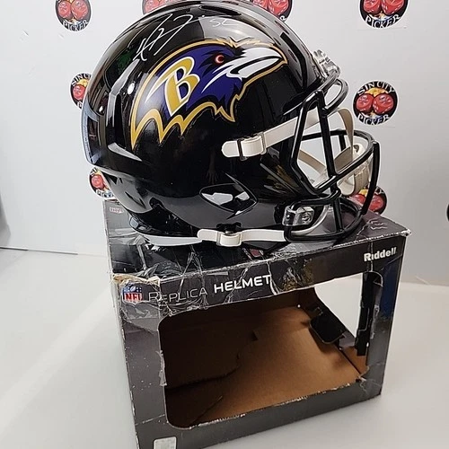 Ray Lewis Signed Baltimore Ravens Full Size Replica Helmet with Beckett COA