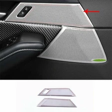 For Mazda CX-30 20-22 Silver Steel Inner Front Horn Speaker Bezel Frame Trim 2X