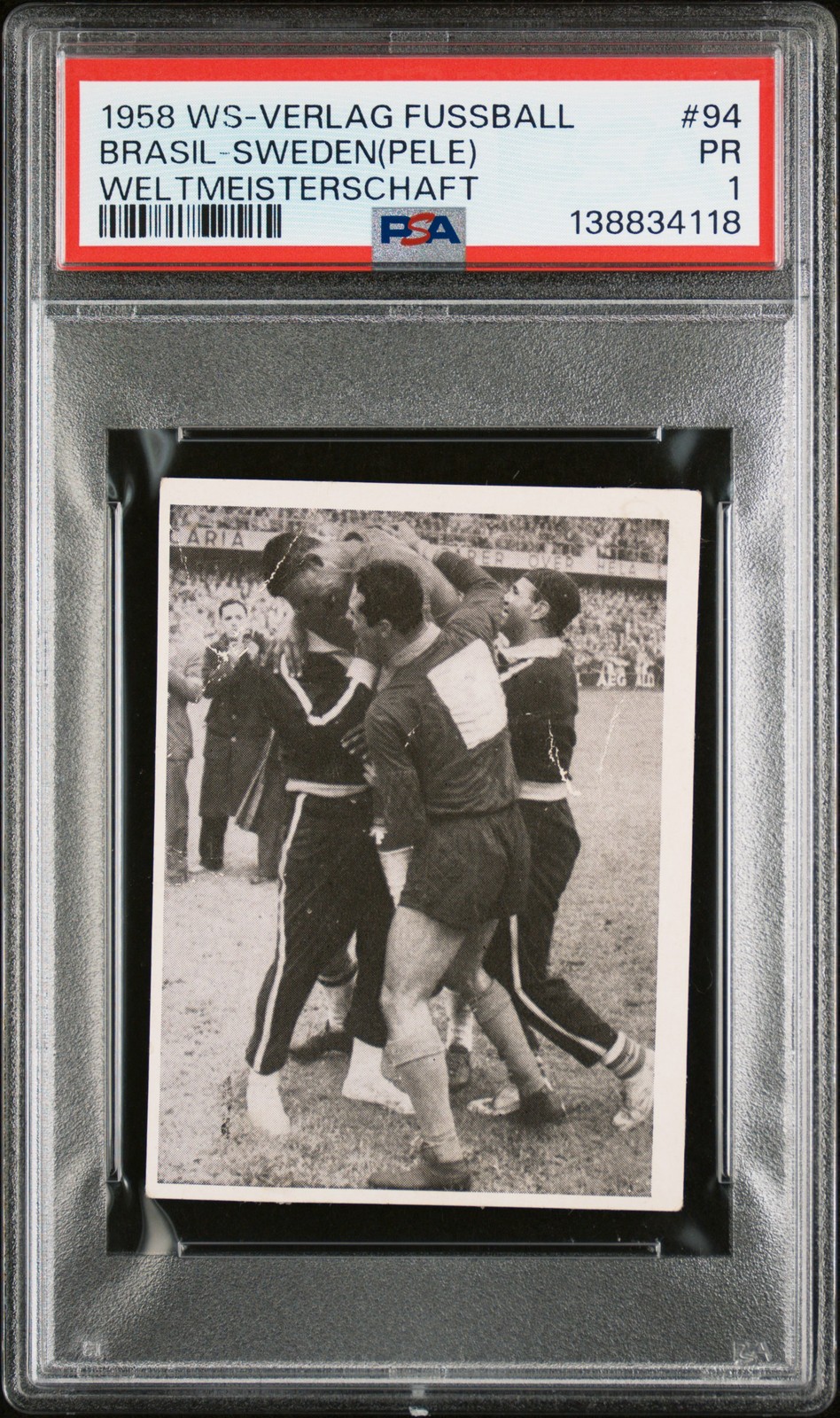 138834118 Brasil Sweden 1958 WS-Verlag Fuusball #94 Pele Weltmeisterschaft PSA 1