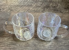 Asda New 2 x Iridescent Christmas Tree Glass Mug FREE Tracked Del UK