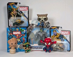 Marvel FLUXX Pop Figures Mixed Lot Spiderman Hulk Groot