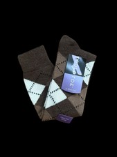 NOS Vintage 20  Gold Toe Socks Womens 9-11 Combed Cotton Nylon Knee High Argyle