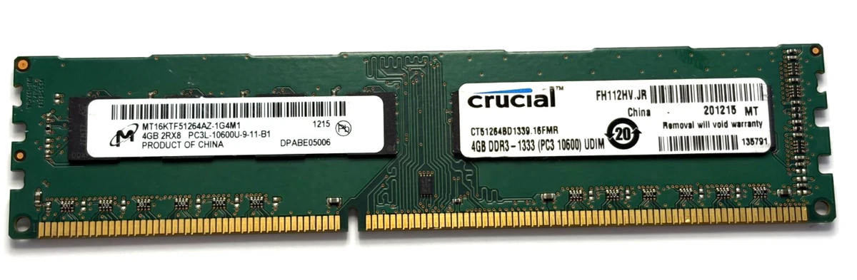Crucial 4GB PC3-10600 DDR3-1333 DIMM Computer RAM for sale | eBay