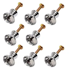 8 Pcs Crystal Cabinet Drawer Mini Metal Jewelry Box Gift Case Knobs Single Ho