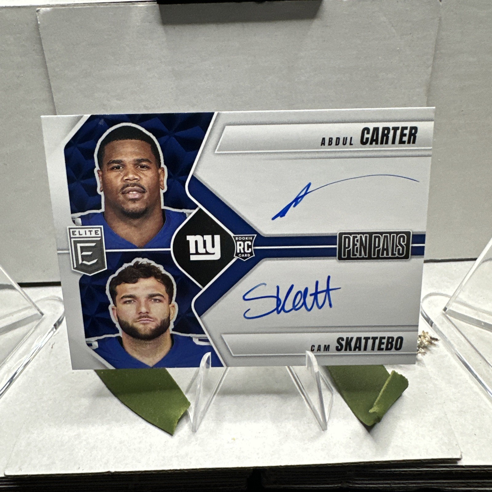 2025 Donruss Elite Cam Skattebo Abdul Carter Pen Pals On card Rookie Auto!!