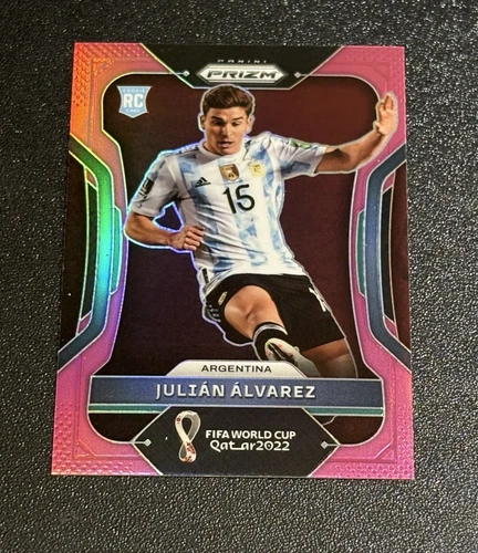 Julian Alvarez 2022 Prizm World Cup Rookie RC Pink Refractor #4 Argentina