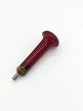 Vintage Smead's Kwik-Twist Paper Drill  4" Ruby Red And Brass Paper Binding USA