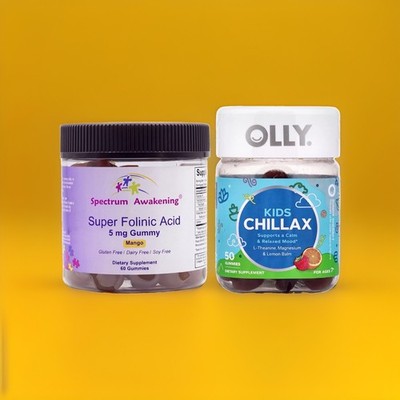 Folinsäure Leucovorin & Olly Chillax für Sprache, Entwicklung, Verhalten, Schlaf