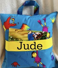 Personalised  CBeebies Tweenies Themed Handmade Reading Cushion with Pocket .