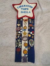 Liberated TOPS (Take Off Pounds Sensibly) Badge With Pins And Charms