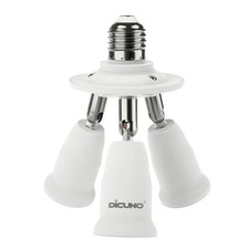 Dicuno 3 in 1 E26 Light Socket Splitter Adapter, Standard Base LED Bulb Converte