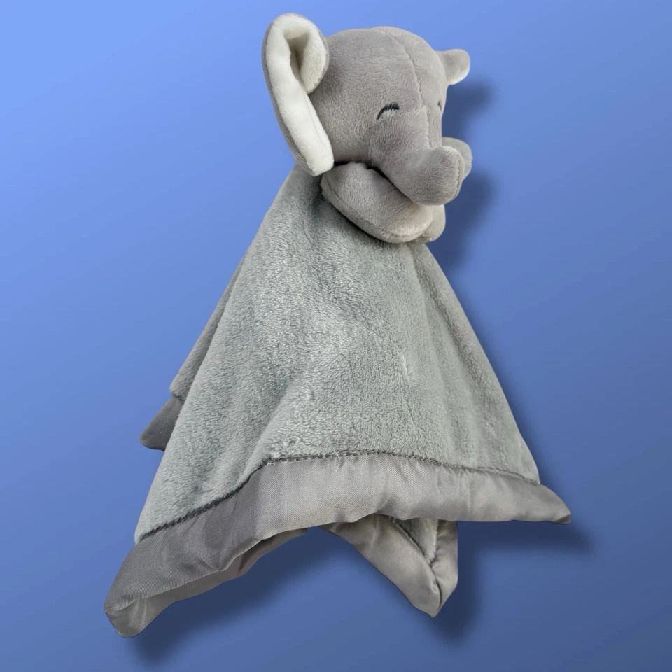 CARTER'S Gray Elephant Lovey Plush 2016 Security Baby Blanket Satin Trim - Image 3 of 4