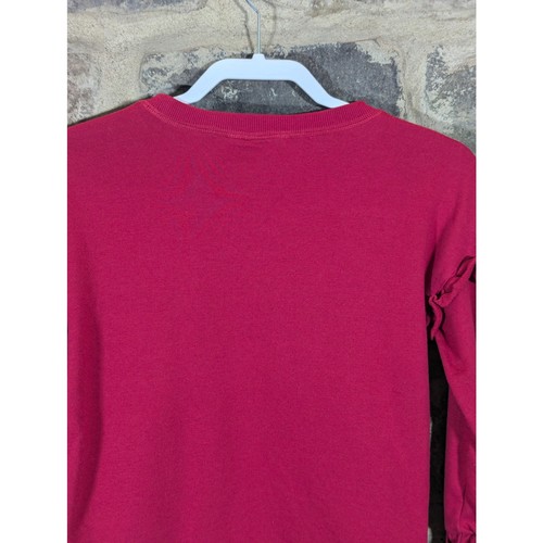 Lucky Brand Sweatshirt Ruffle Pink Black Embroidered Girl's Size Large Cute - Picture 7 of 12
