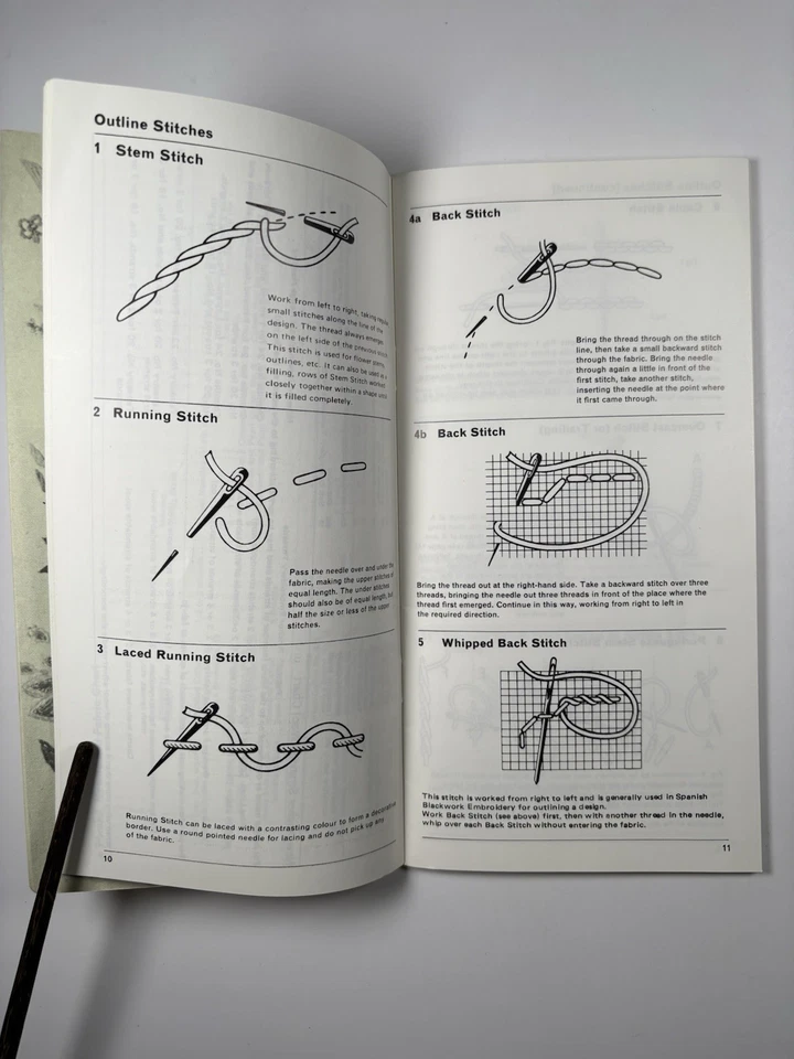 100 Embroidery Stitches Anchor Coats 1981 Vintage Craft Guide Booklet Sewing - Image 3 of 4