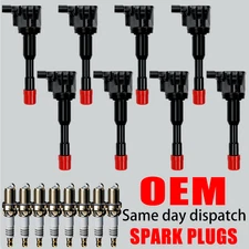 8X OEM Ignition Coil & 8X Iridium Spark Plugs For Honda Civic Hybrid 1.3L UF374