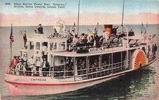 Vintage Glass Bottom Power Boat Empress Postcard Avalon Catalina CA