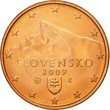 [#580714] Slovakia, 5 Euro Cent, 2009, MS(63), Copper Plated Steel, KM:97