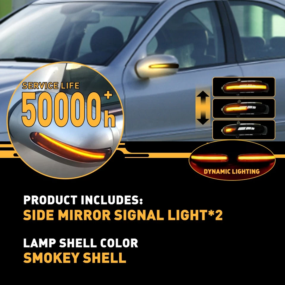 Luz intermitente espejo retrovisor LED secuencial para Mercedes Clase C W203 S203 2000-2007 Foto 3 de 4