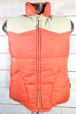 Vtg 70s 80s Pacific Trail Sportswear USA Down Feather Puffer Vest M Tan Orange