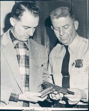 1958 Photo John Ridge Ballistics Man Shooting Police Officer Vintage Image