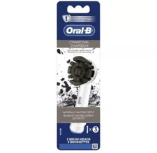 Oral-B Charcoal Infused Replacement Tooth Brush 3 Heads Whitening GENUINE NEW