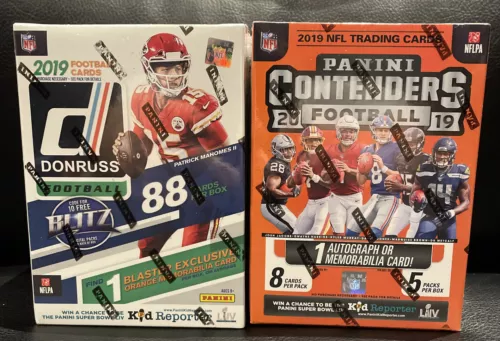 (2)2019 Panini Donruss & Contenders NFL Factory Sealed Blaster Box Lot Of 2 🔥