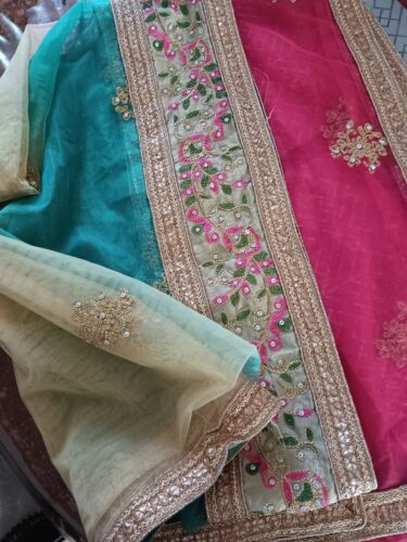 Indian dupatta, Bridal dupatta,Wedding net dupatta, Mehndi bridal dupatta scarf - Picture 14 of 14